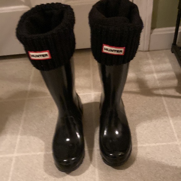 Hunter boots black with Hunter socks mint condition - Picture 7 of 10